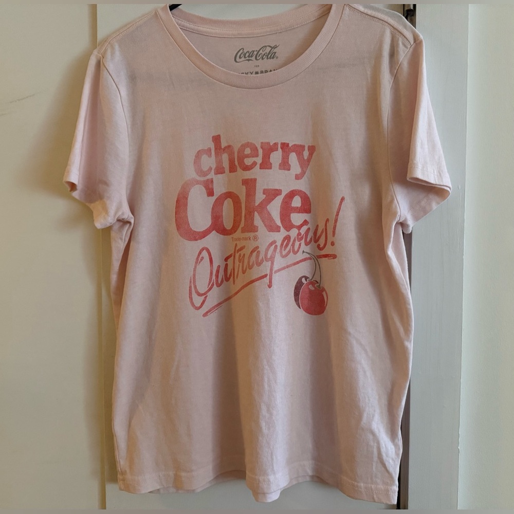 Lucky Brand Cherry Coke Light Pink Tee